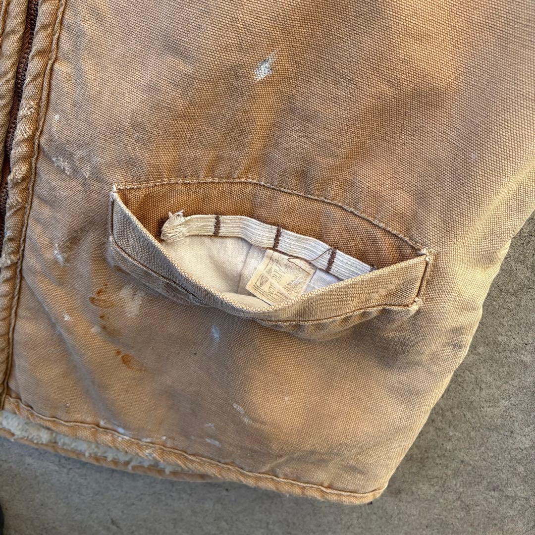 最初期 70's Carhartt ダッグ 裏ボア ベスト 鬼フェード