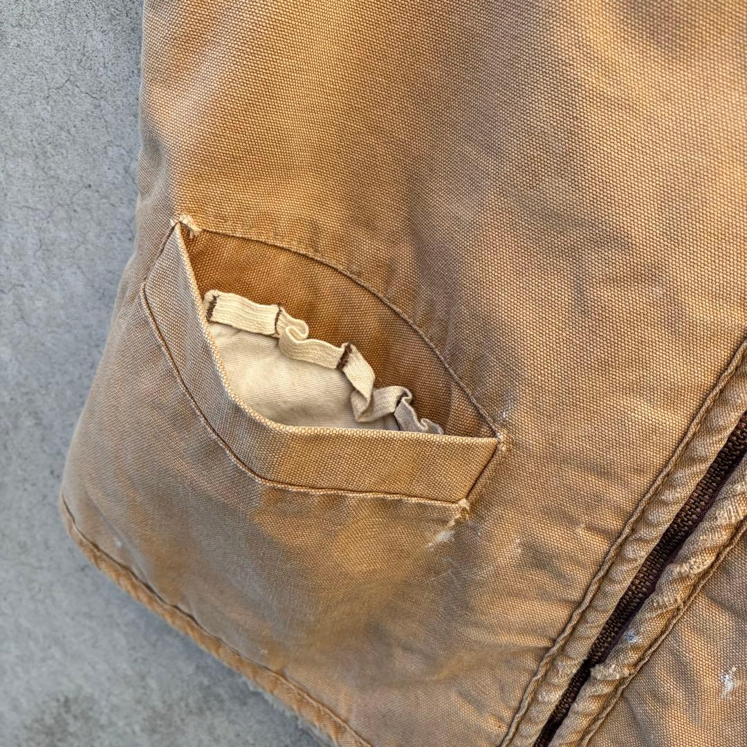 最初期 70's Carhartt ダッグ 裏ボア ベスト 鬼フェード