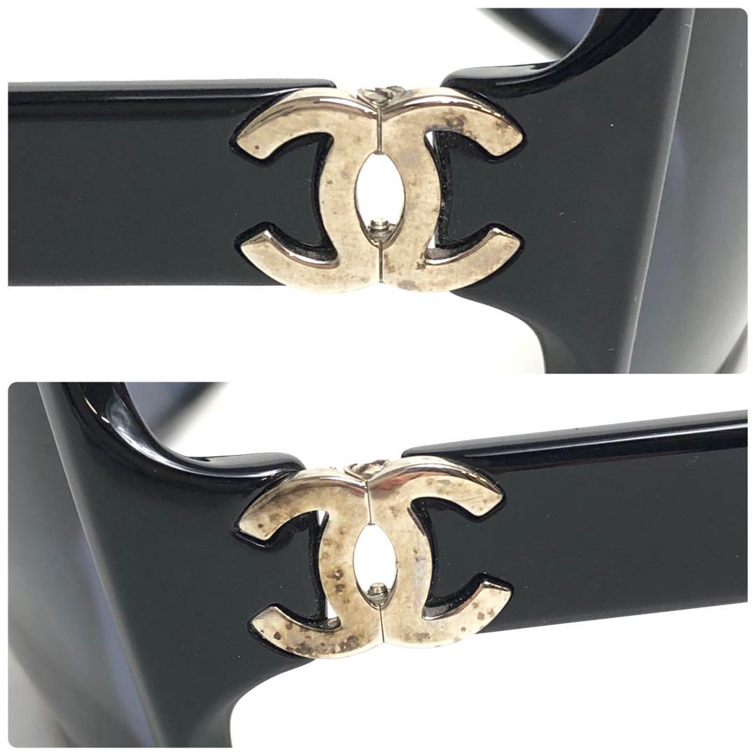 ★8F069 シャネル サングラス ココマーク シルバー金具 ブラック 黒