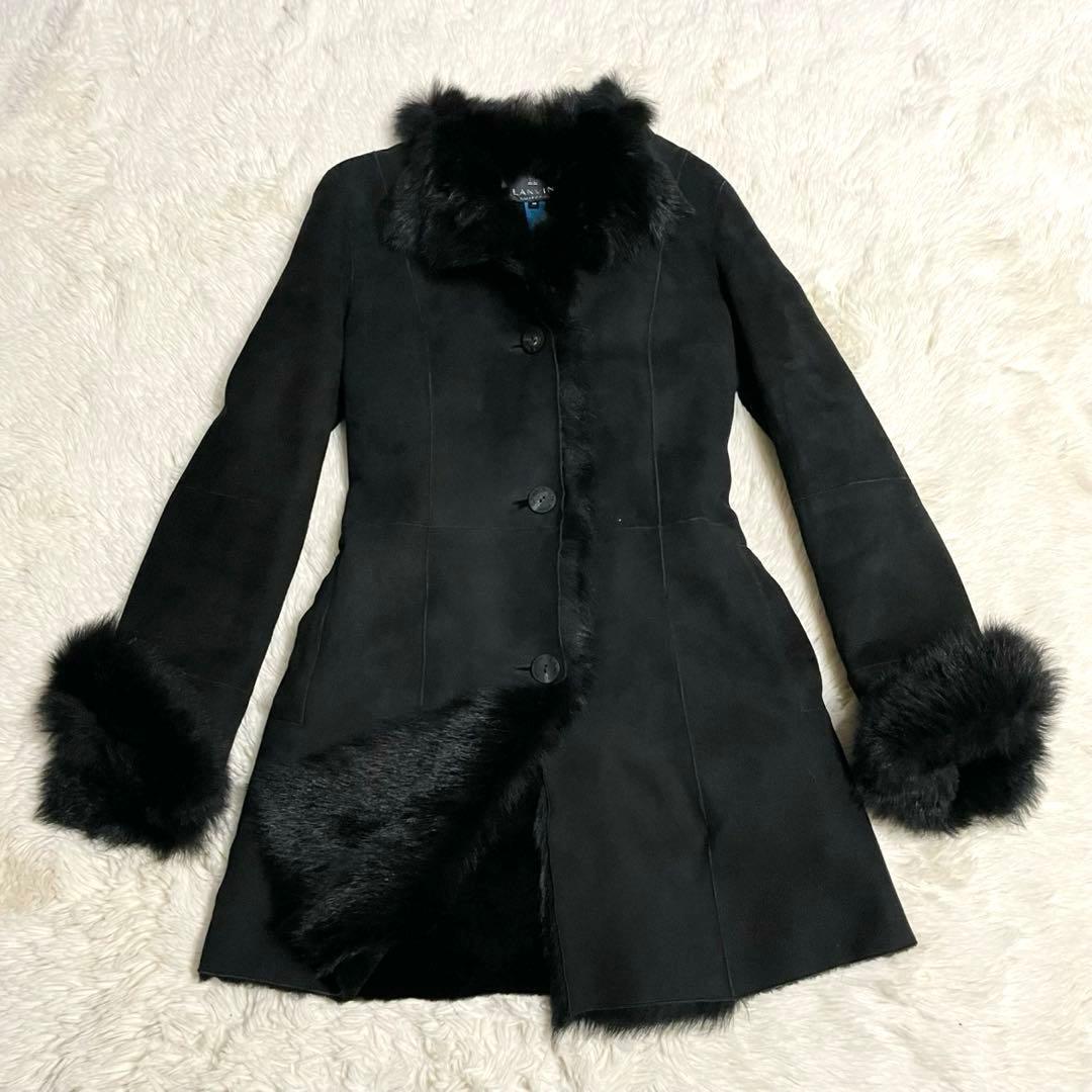 ♡極美品♡ランバン コレクション ムートン　コート　リアルファー レザー　革