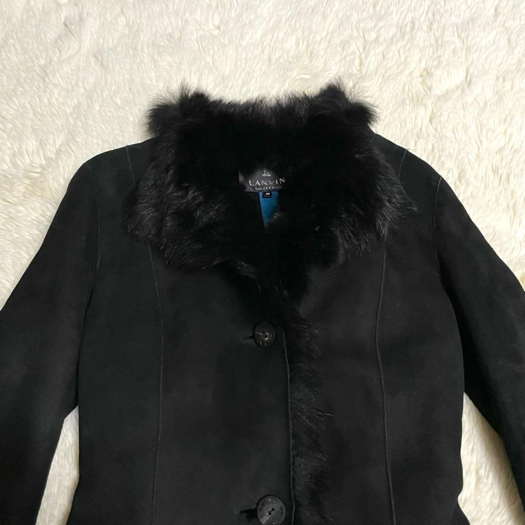 ♡極美品♡ランバン コレクション ムートン　コート　リアルファー レザー　革