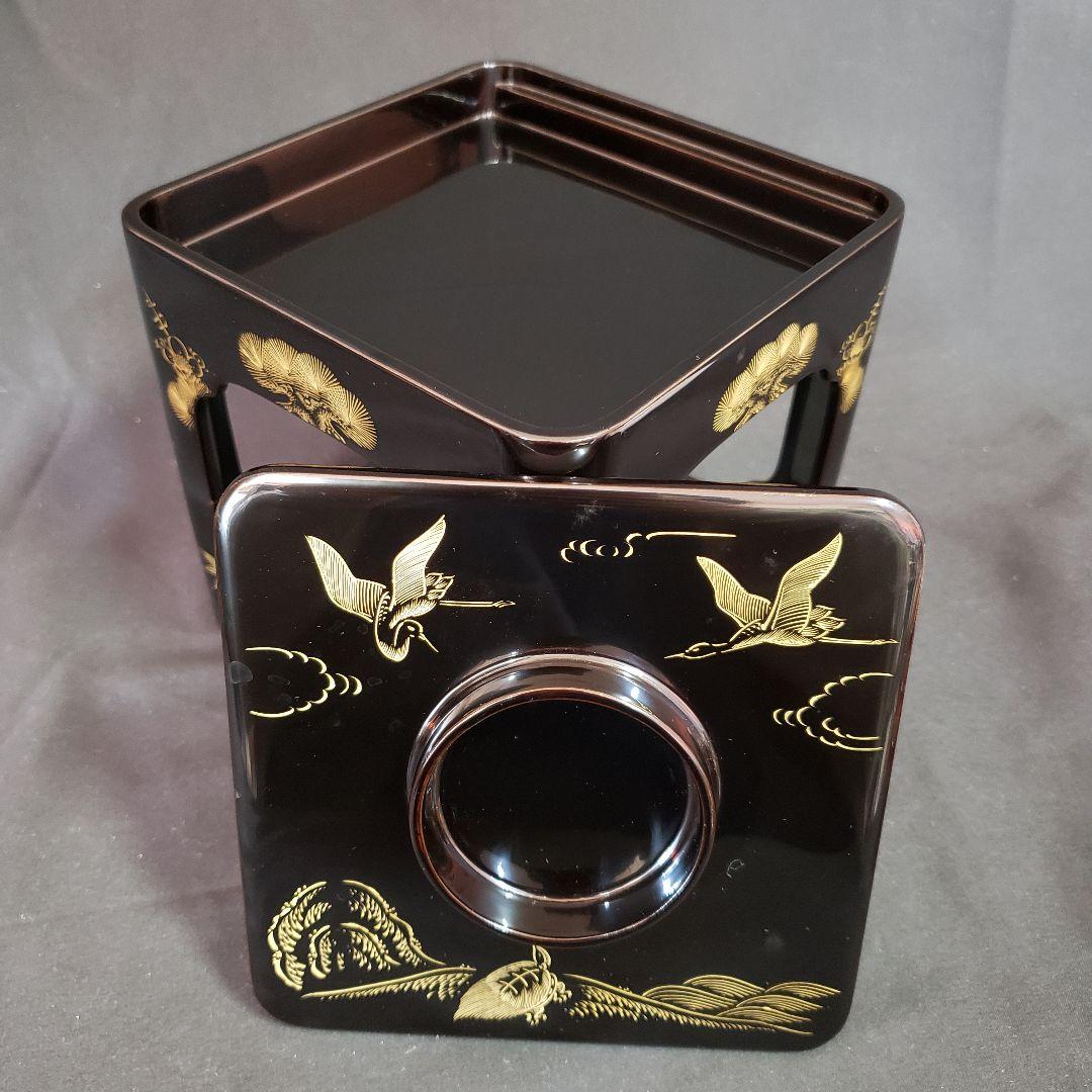 未使用品 輪島塗 屠蘇器 五島屋 謹製 塗師 松崎俊峰作 共箱付き漆器 うるし