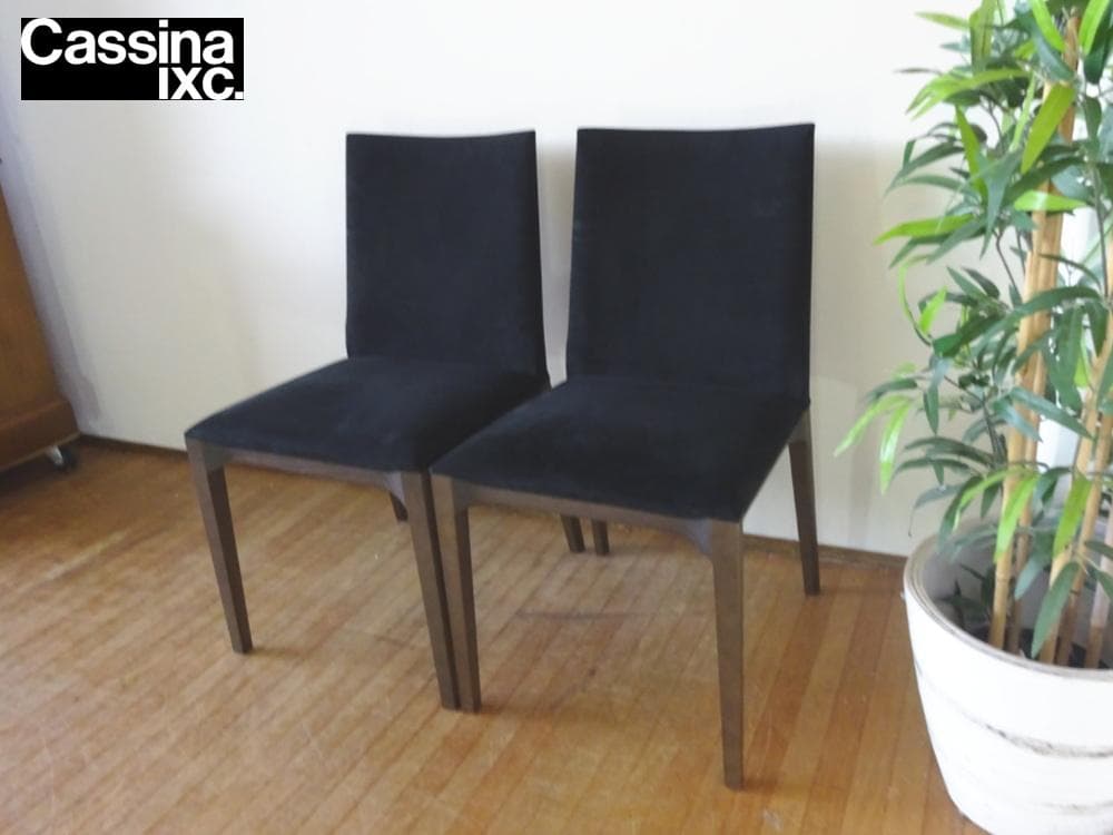 ゆー　Cassinaixc.　LINE　スエード調/黒　2脚組　美品