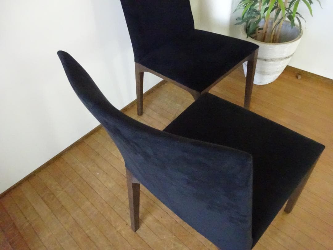 ゆー　Cassinaixc.　LINE　スエード調/黒　2脚組　美品