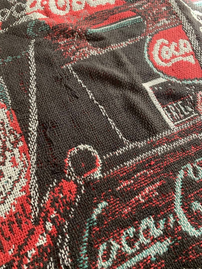 コカコーラ　ラグ　ビンテージ　アンティーク