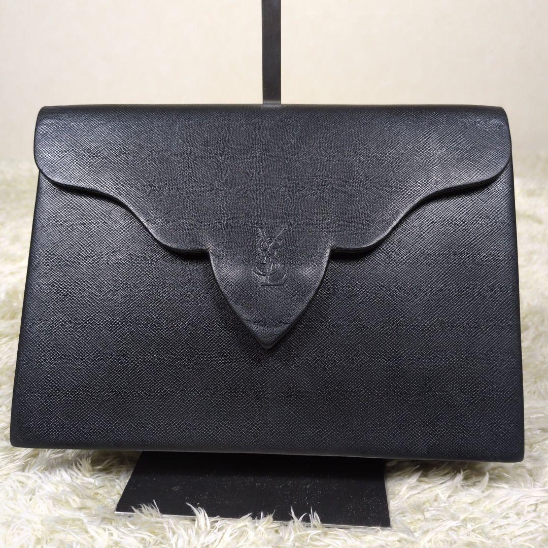 イヴサンローラン クラッチバッグ カサンドラ レザー ブラック
