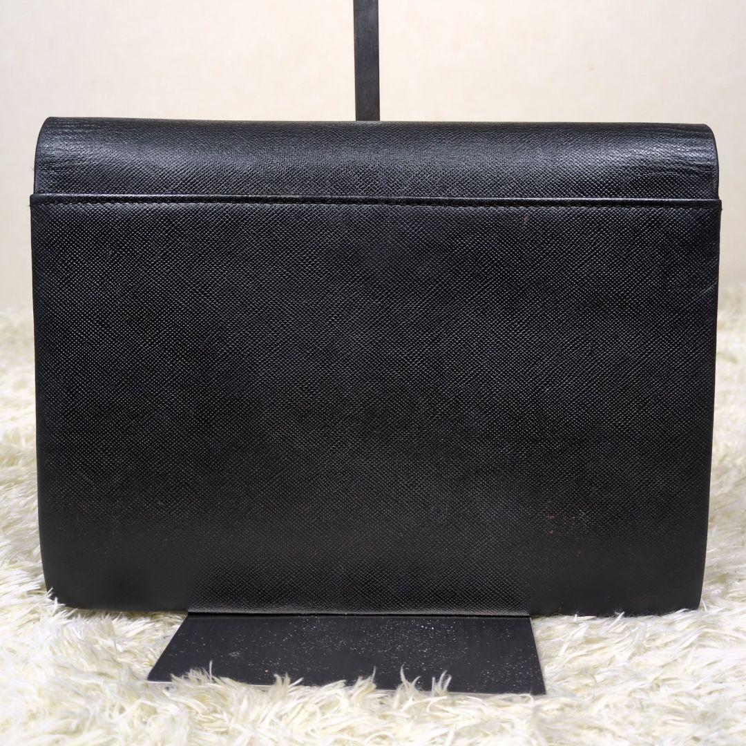 イヴサンローラン クラッチバッグ カサンドラ レザー ブラック