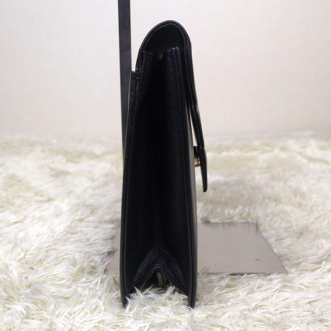 イヴサンローラン クラッチバッグ カサンドラ レザー ブラック