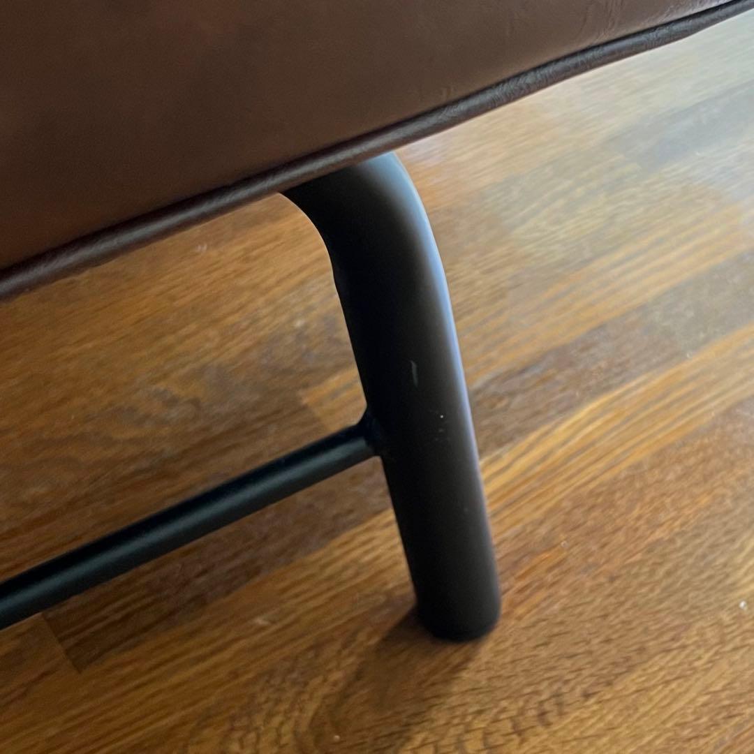 【送料込み】3人掛けレザーソファーベッド ブラウン