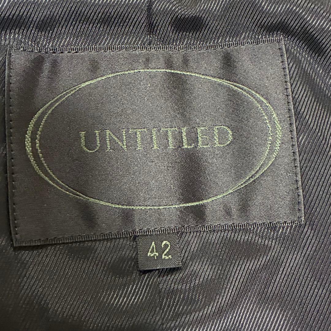 UNTITLED 【美品】42 黒 XL 羊革 ラムレザー ノーカラー レザー