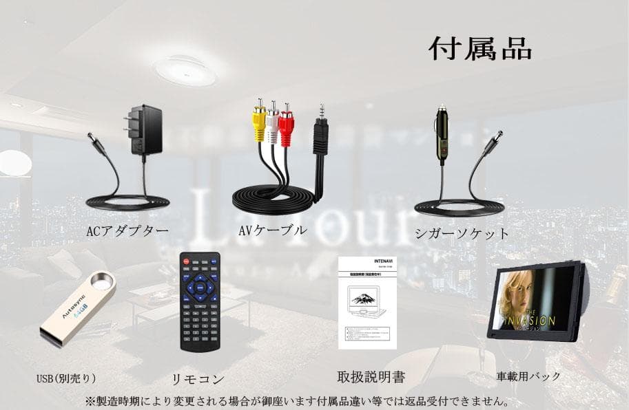 INTENAVI 12.6型ポータブルdvdプレーヤー Hi-Fiスピーカー搭載