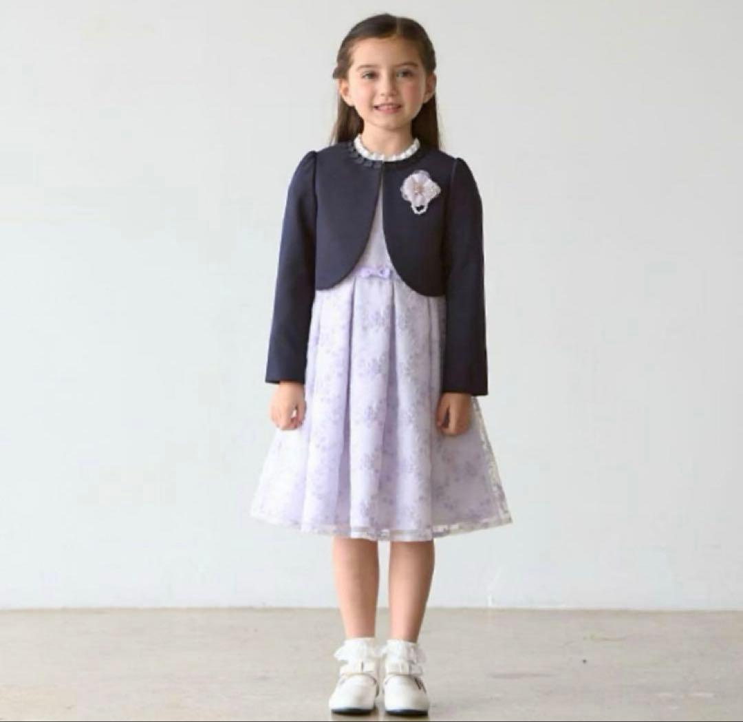 新品 petit main プティマイン 130 フォーマル 入学式 卒園式 紫