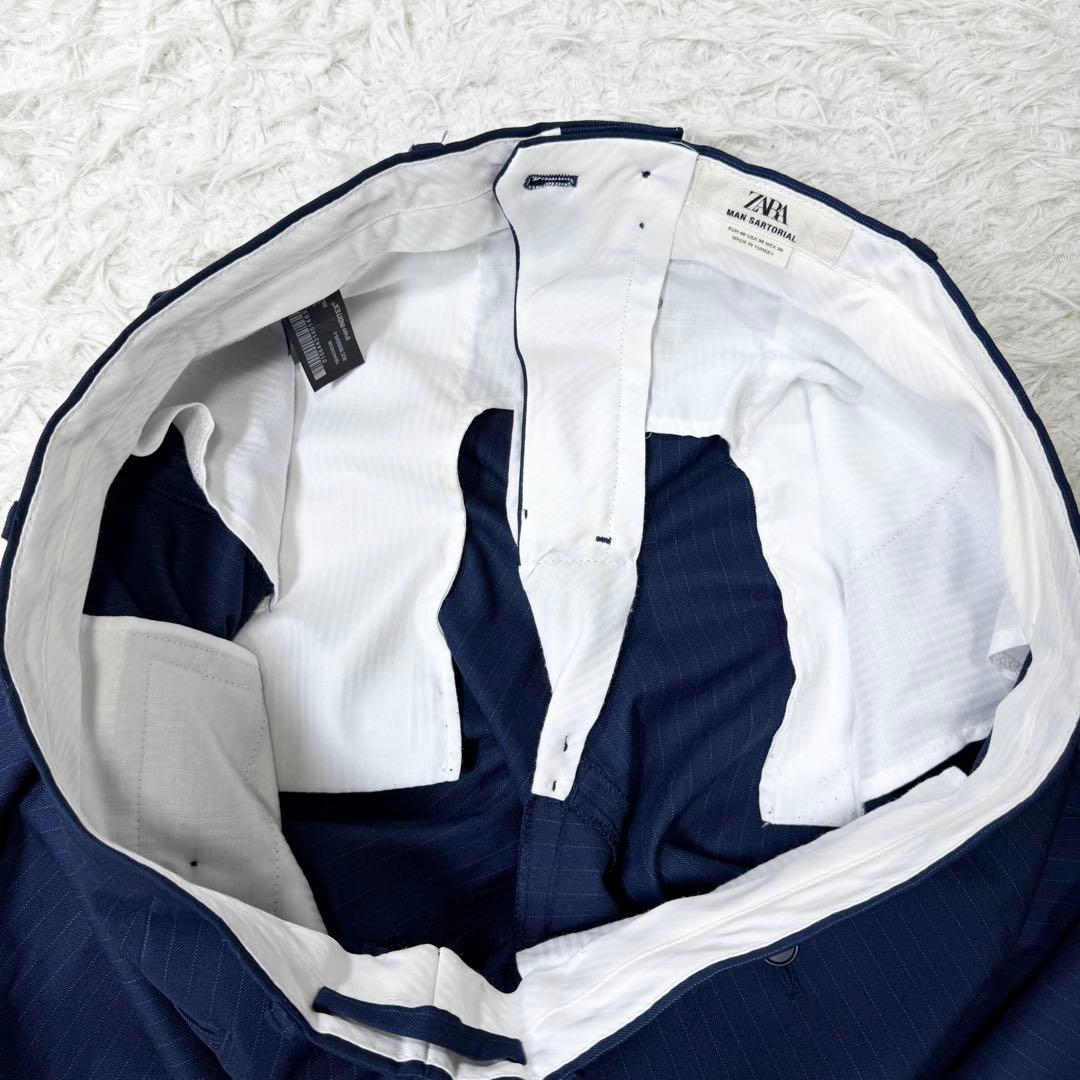 【美品】ZARA MAN SARTORIAL セットアップ 紺 ストライプ　54