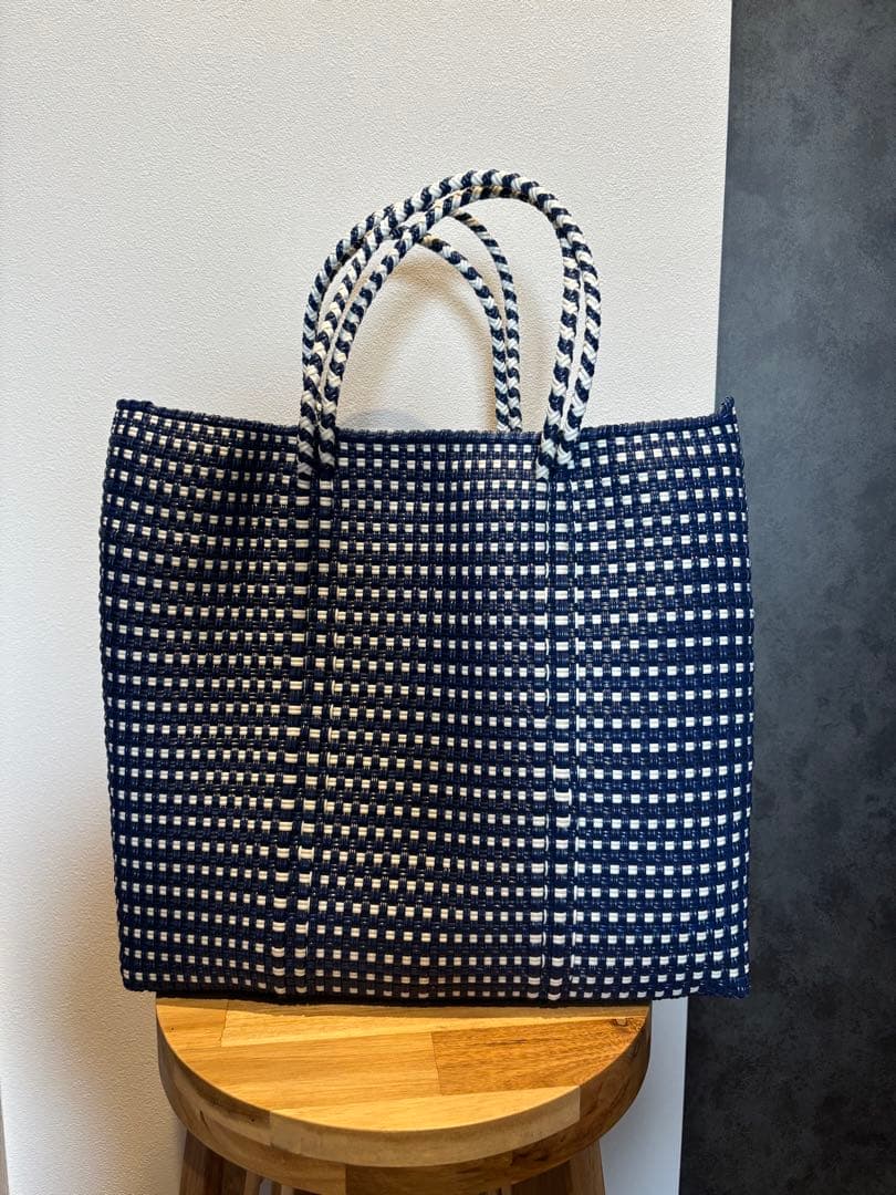 Letra レトラ メルカドバッグ かごバッグ M ミニチェック