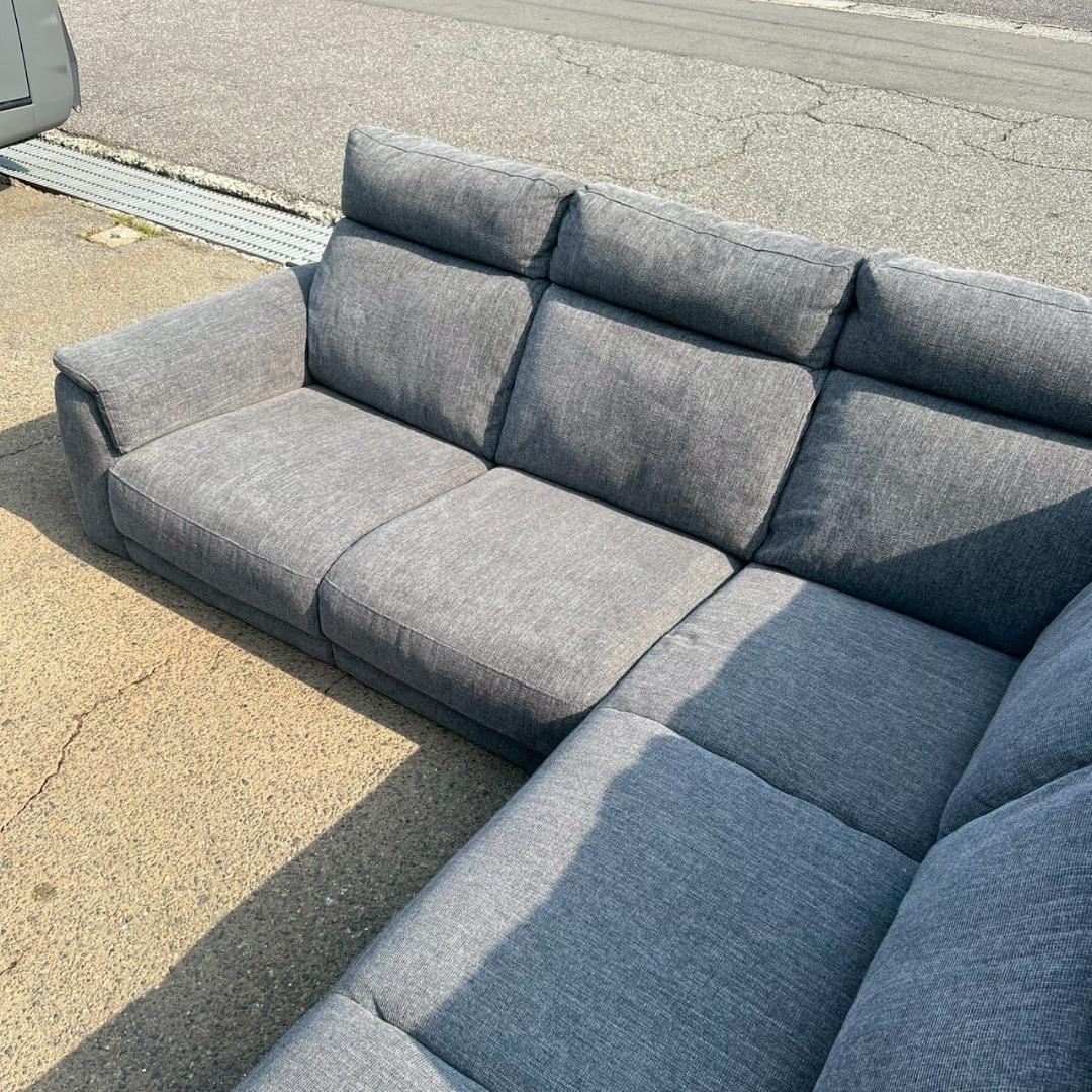 【直接引取限定】 【ニトリ】 L字カウチソファ ダークグレー A0141