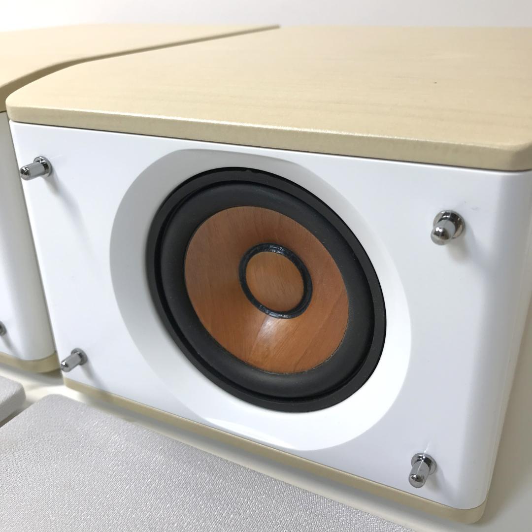 【美品】JVC ウッドコーンスピーカー SP-EXS1 ペア ホワイトウッド