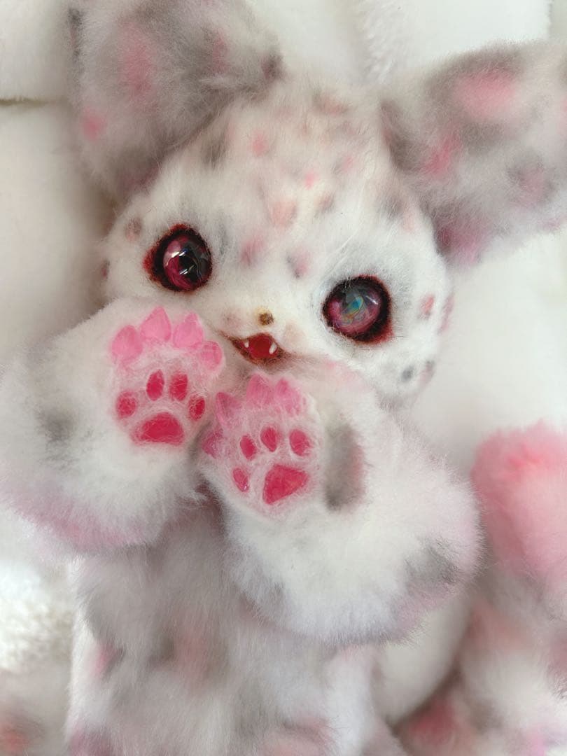 コ*ア様 ハンドメイド　アートドール　ふわふわ　ヒョウ　トラ　ネコ　妖精　幼獣