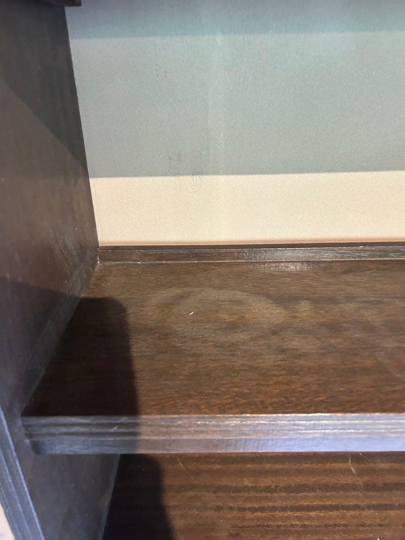 アンティーク木製ダークブラウン5段本棚