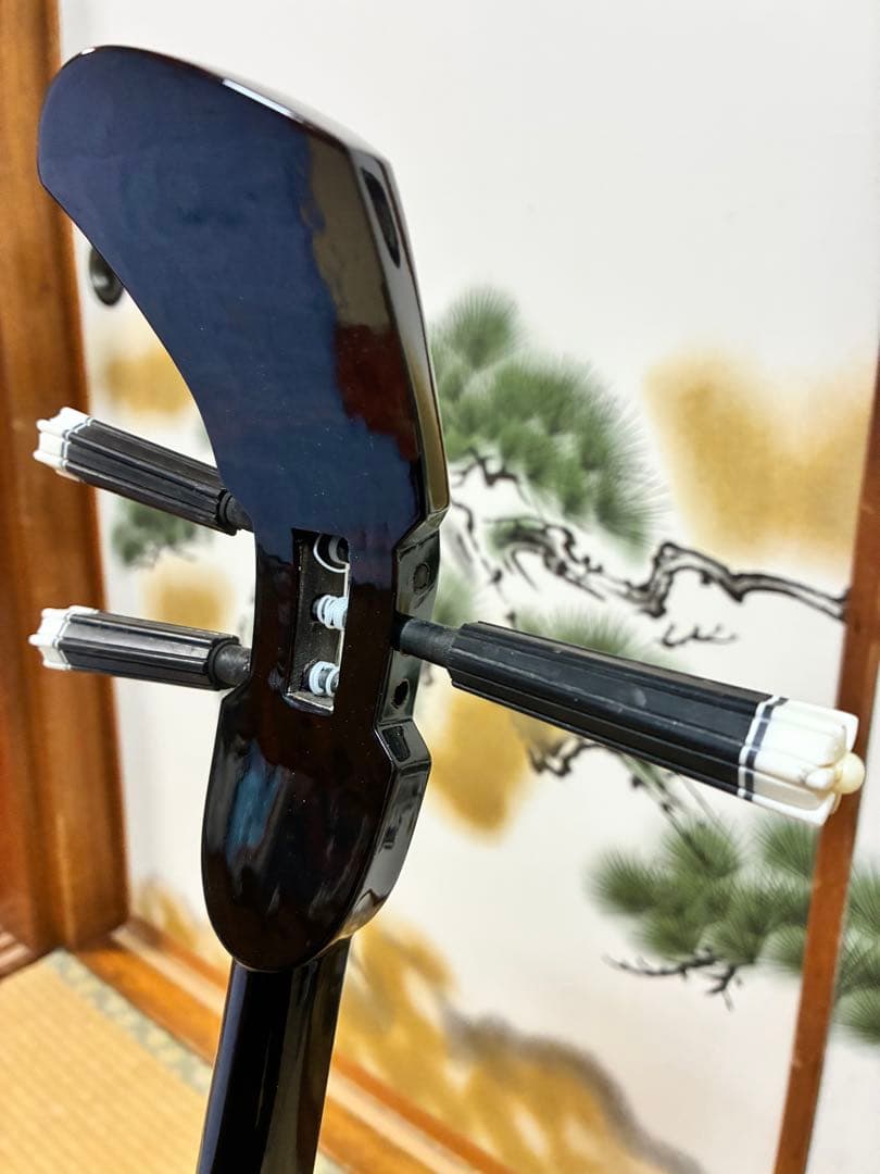 沖縄三線！黒木上質カマゴン！知念大工型！本張り【一枚張り】