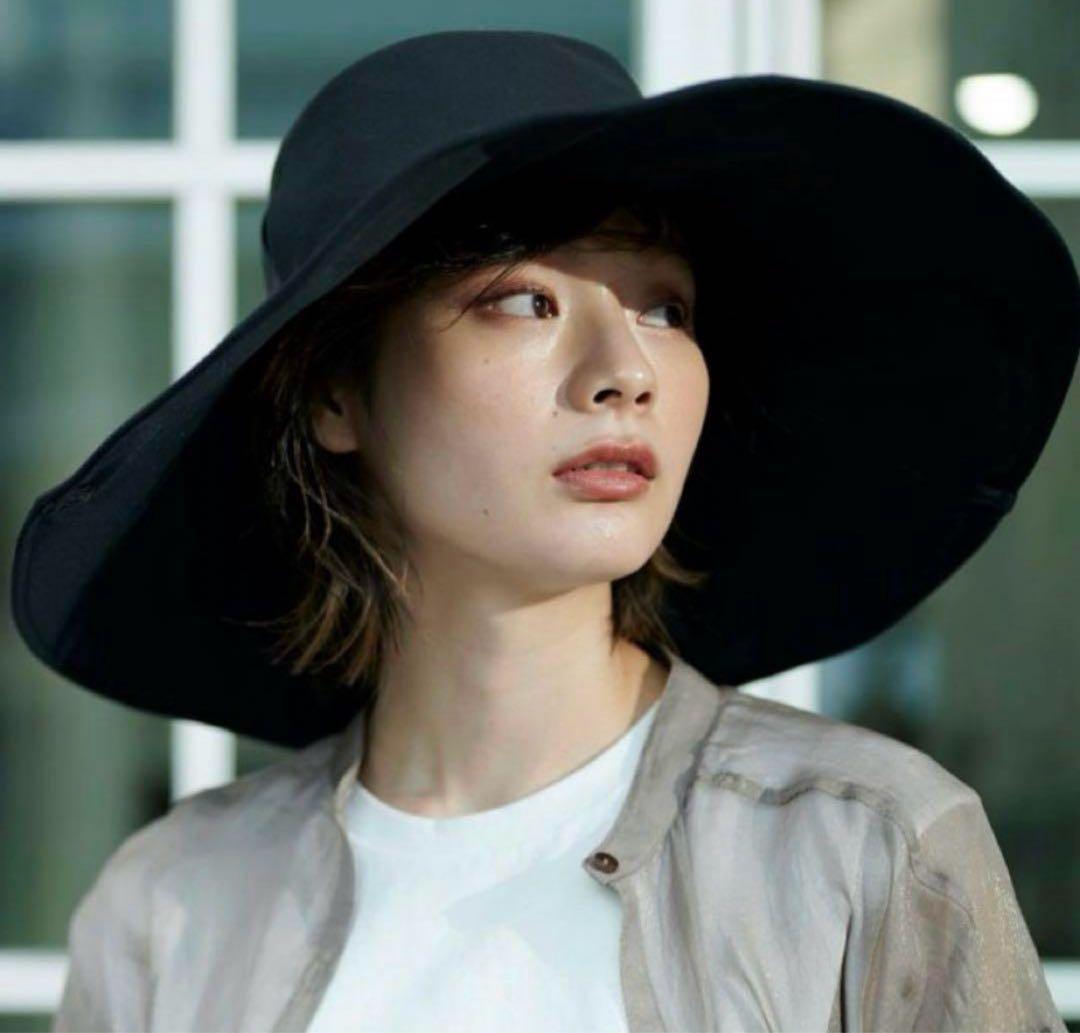 未使用 サンバリア１００ 帽子 ナチュラル ワイド ハット つば広 完全遮光