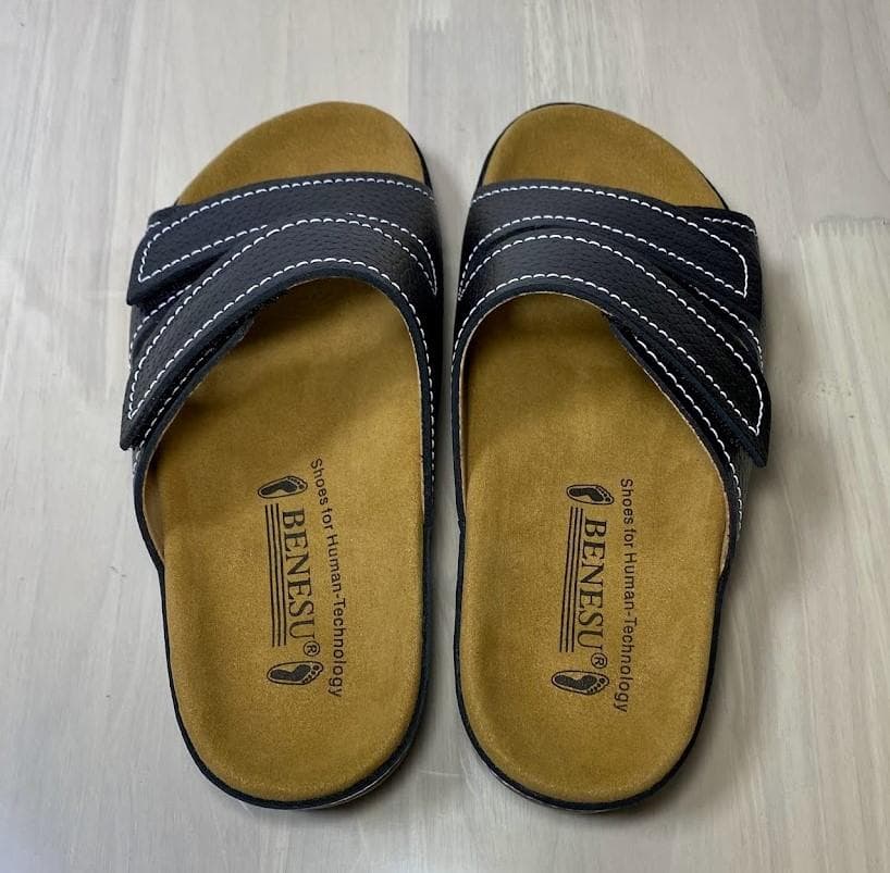 新品 25㎝ 009B ベネッシュ BENESU 外履きサンダル 黒 ベネシュ