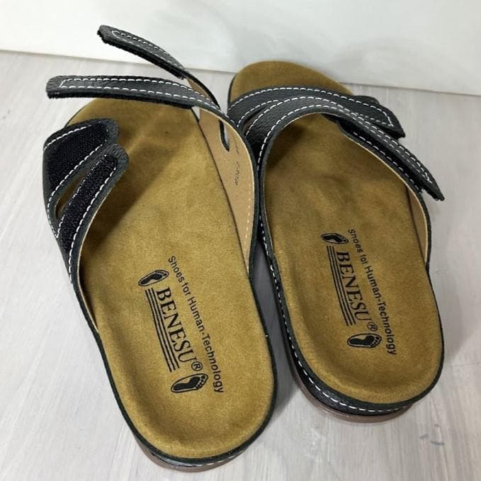 新品 25㎝ 009B ベネッシュ BENESU 外履きサンダル 黒 ベネシュ