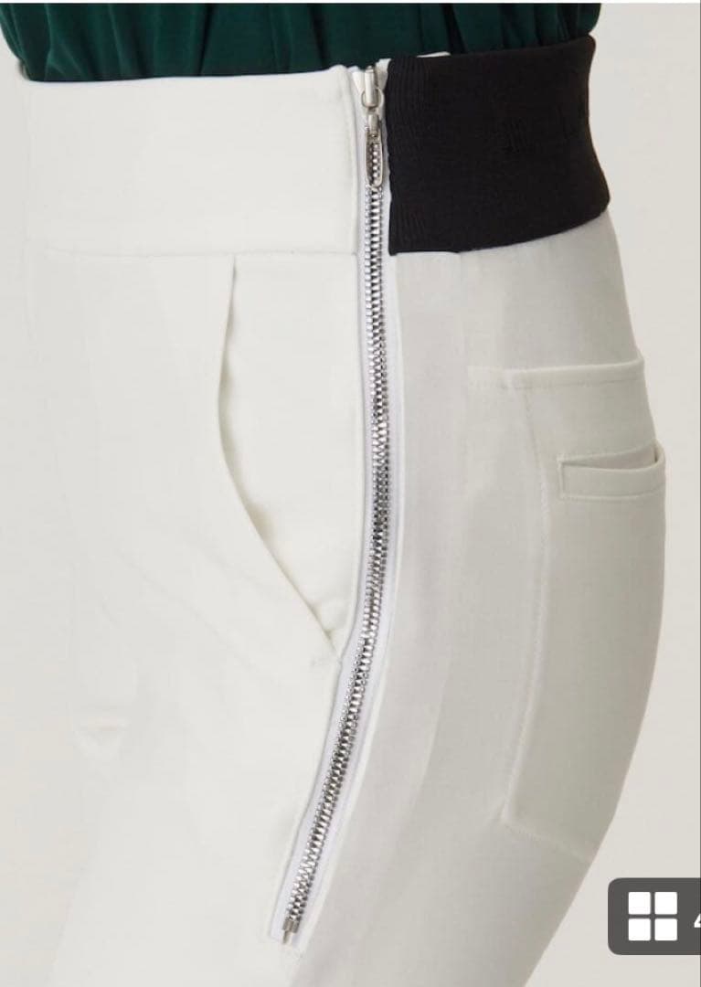 ランバンスポール 　ホワイトスリムフィットパンツ42