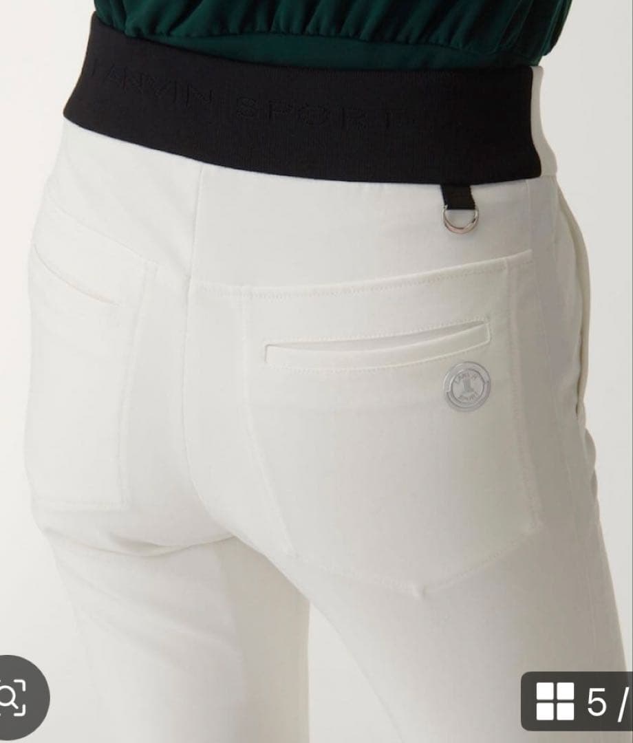 ランバンスポール 　ホワイトスリムフィットパンツ42