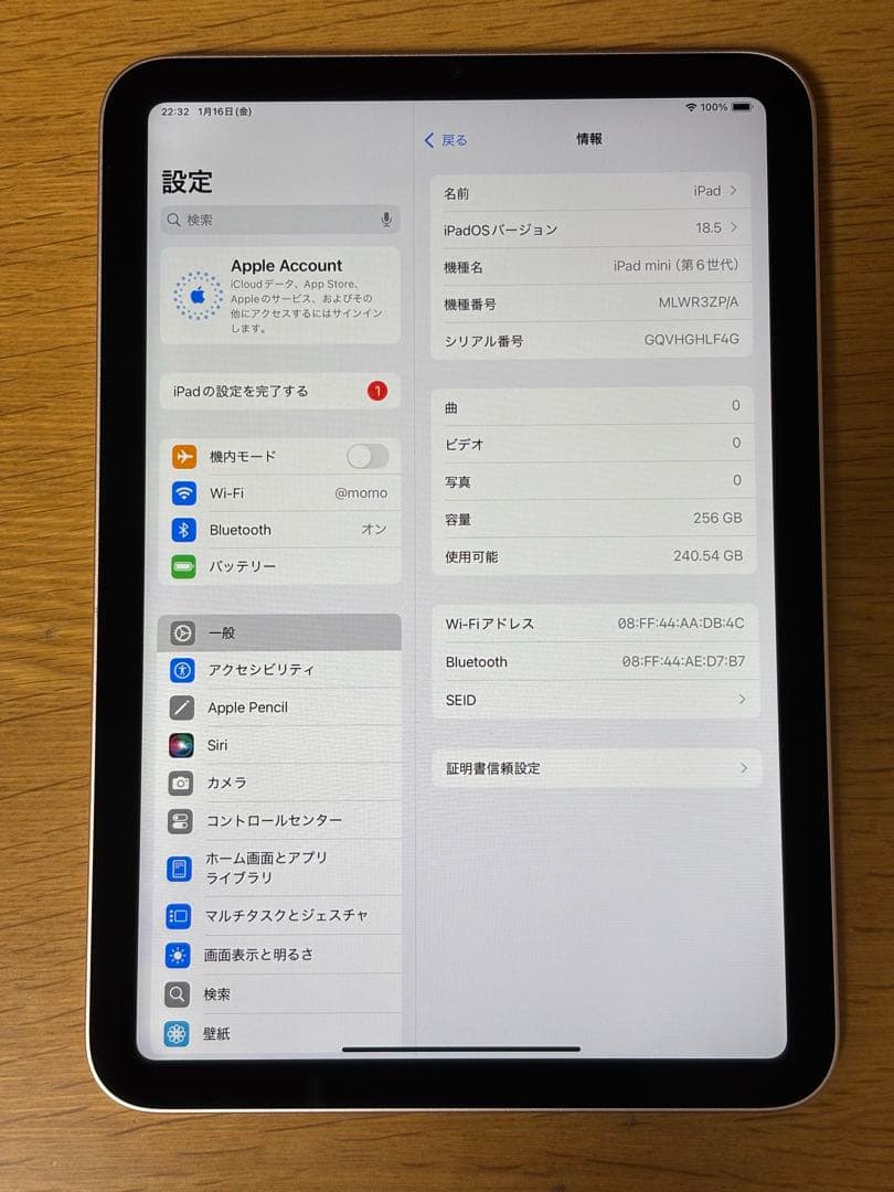 Apple Ipad Mini第6世代256GB Wi-Fi