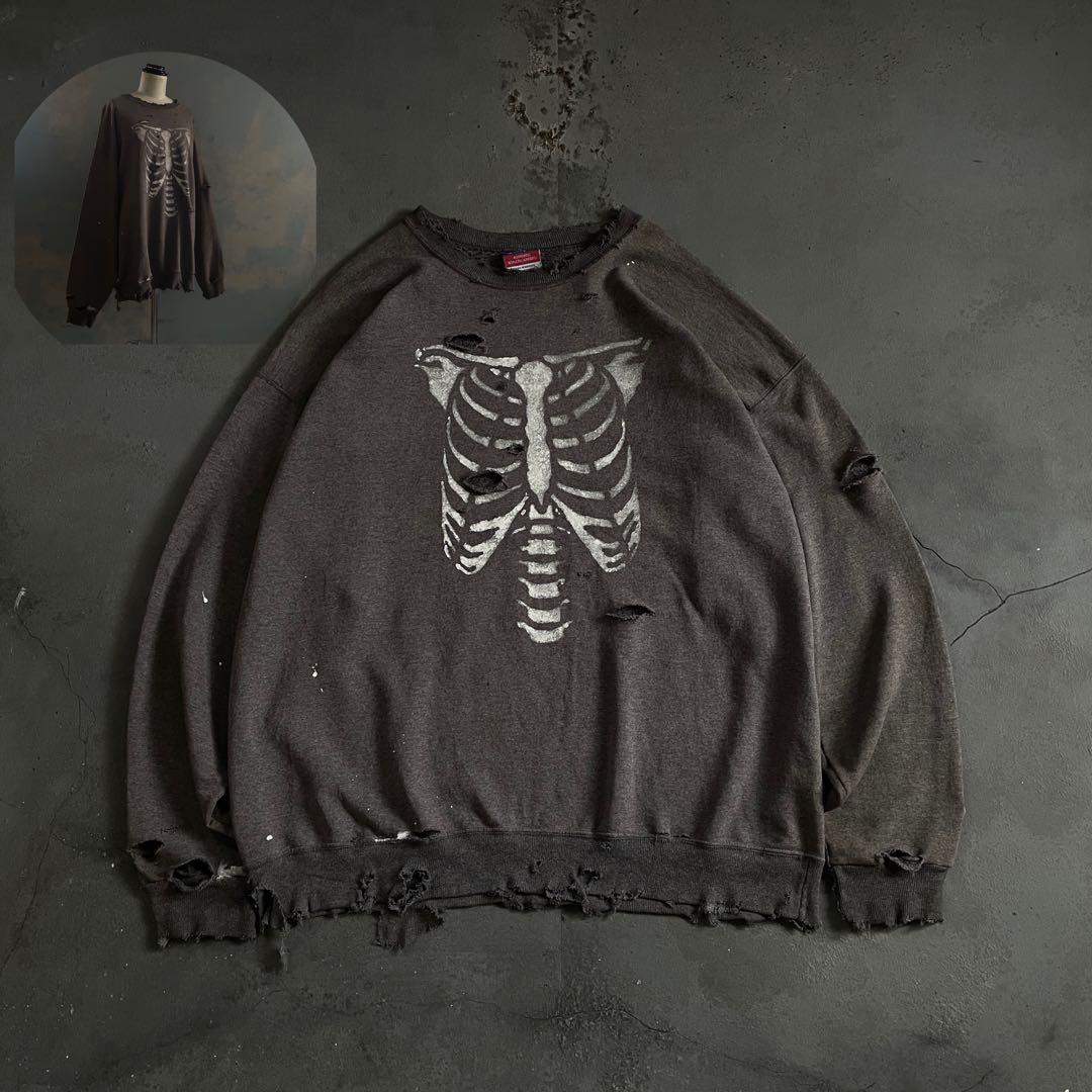 90s born paint“ grange”グレー”XL“boro sweat