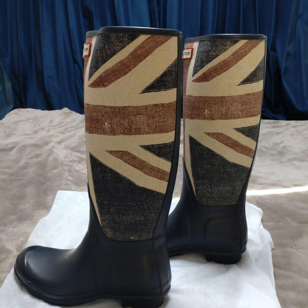 【最終値下げ!!HUNTER   レインブーツ　ユニオンジャック