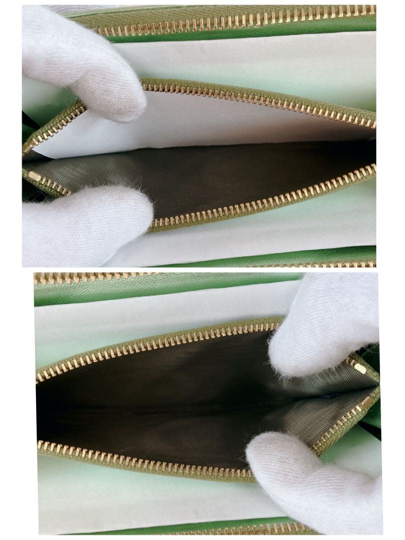 超激レア✨ミュウミュウ　長財布　総柄　レンチキュラー　グリーン系　ゴールド金具