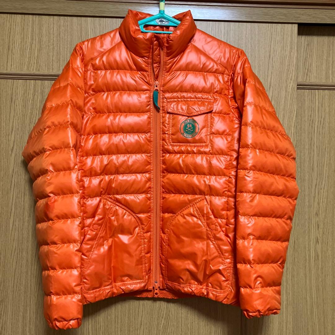 美品・ジャックバニーオレンジ ダウンジャケット フロントポケット付き