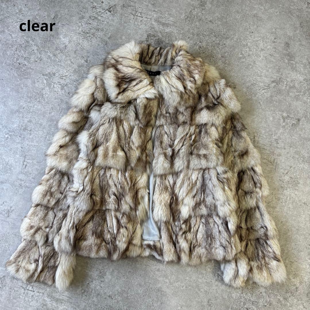 clear クリア ファーコート ブルーフォックス ハーフコート 毛皮 9号