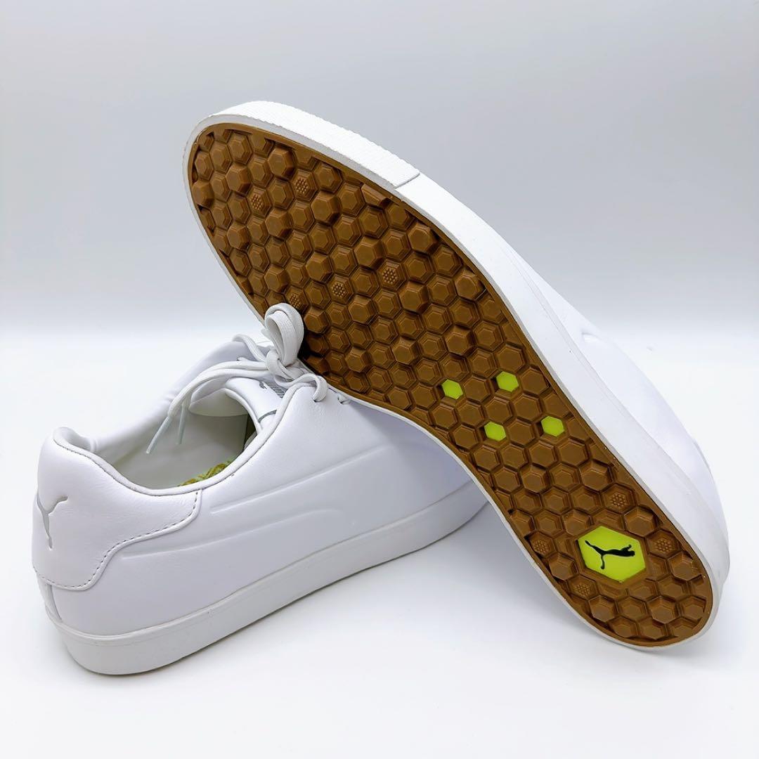 プーマ ゴルフシューズ 白 29cm 新品 レザー スパイクレス 防水 PUMA