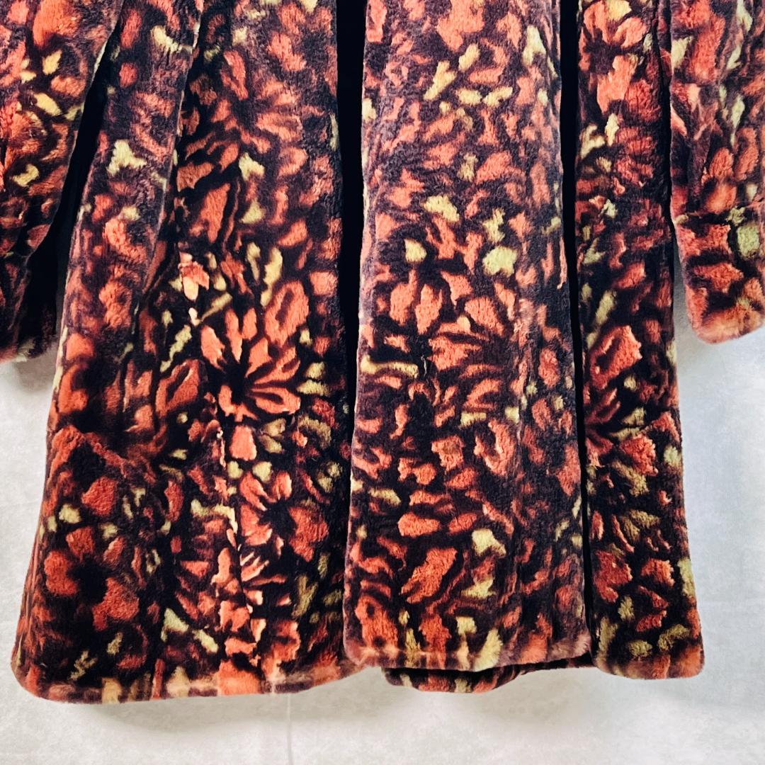 【SAGAMINK】ファーコート シェアードミンク 花柄　総柄 Ｆ 着丈93