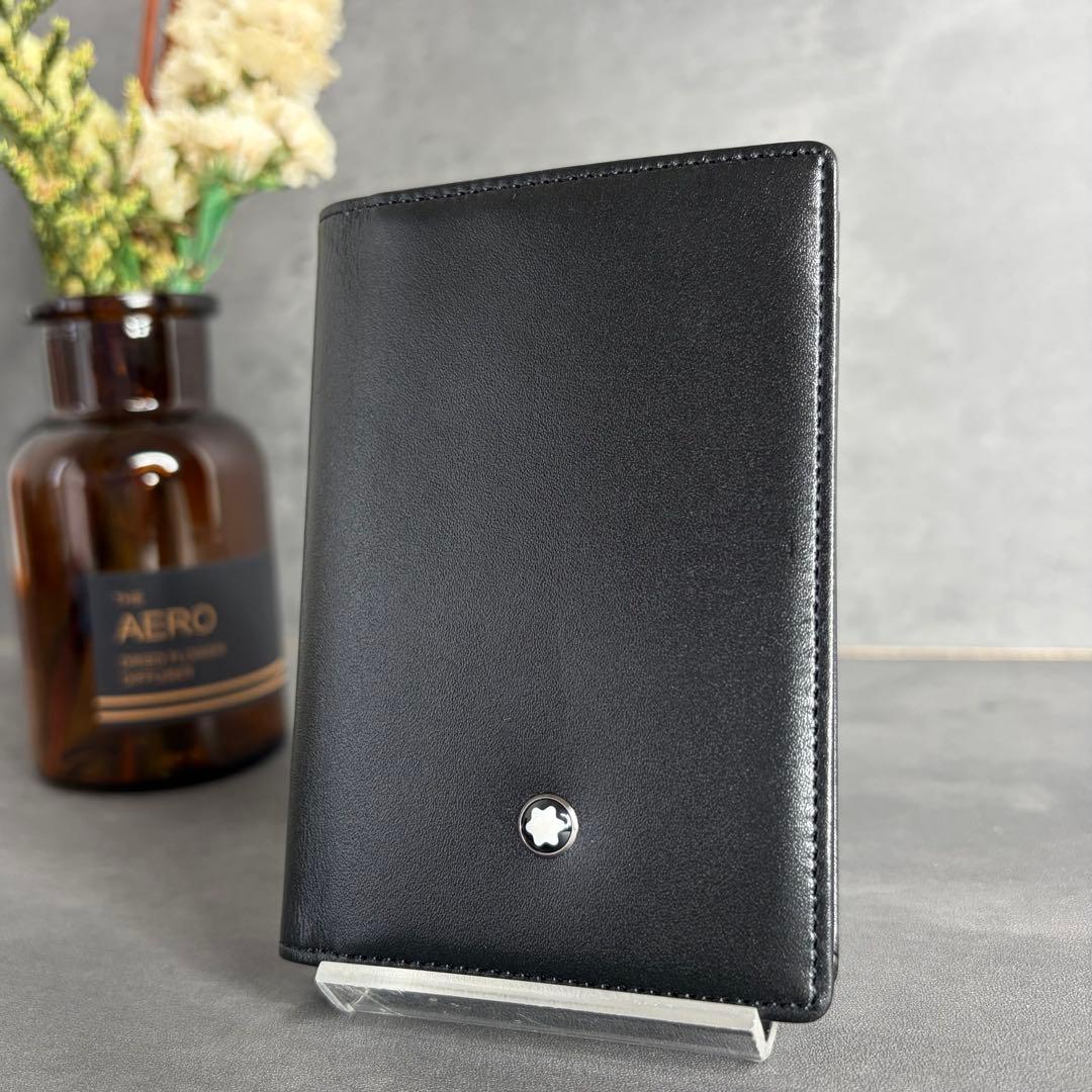 【未使用級】MONTBLANC モンブラン 本革 マチ付き 名刺入れ 限定品 黒