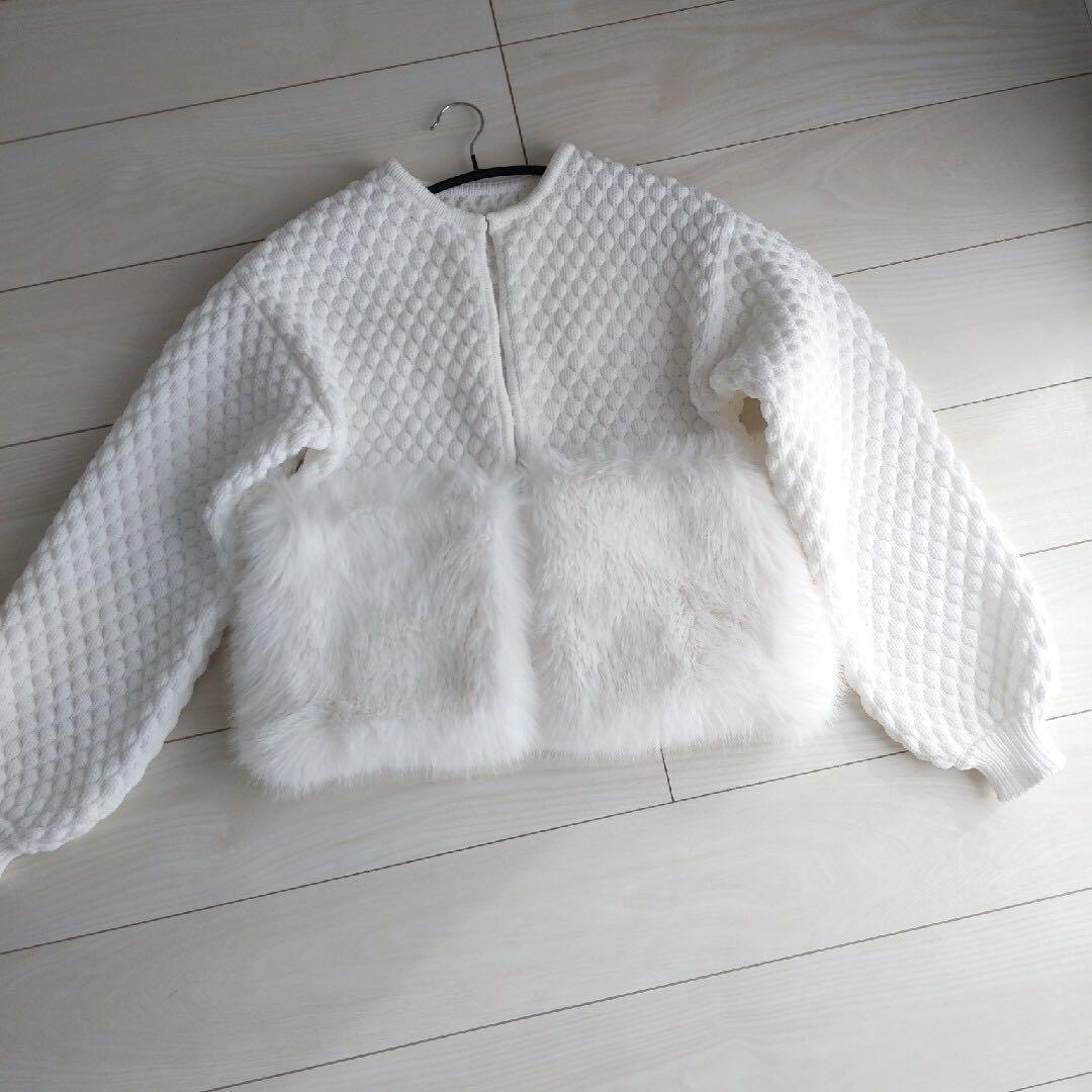 maison de Dolce. メゾンドドルチェ ファーリーニット ホワイト