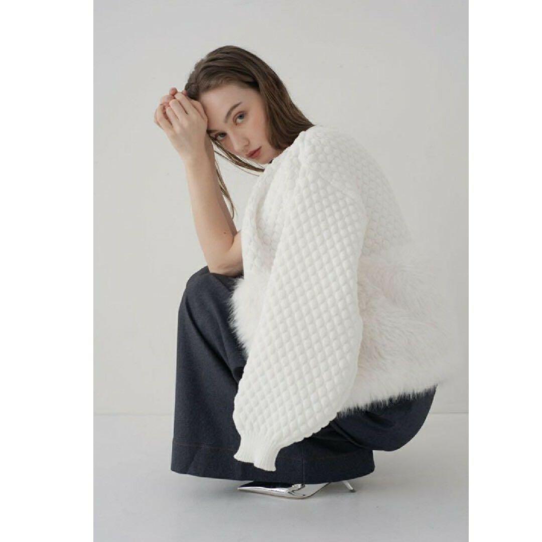 maison de Dolce. メゾンドドルチェ ファーリーニット ホワイト