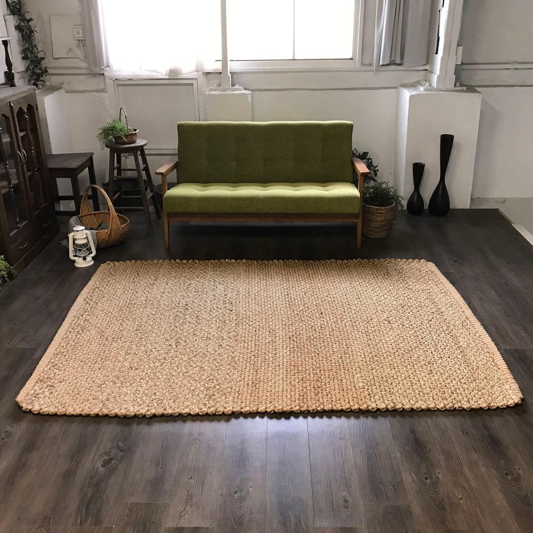 143x204cm ラグ ラグマット 麻 ジュート 夏用 天然素材 アジアン