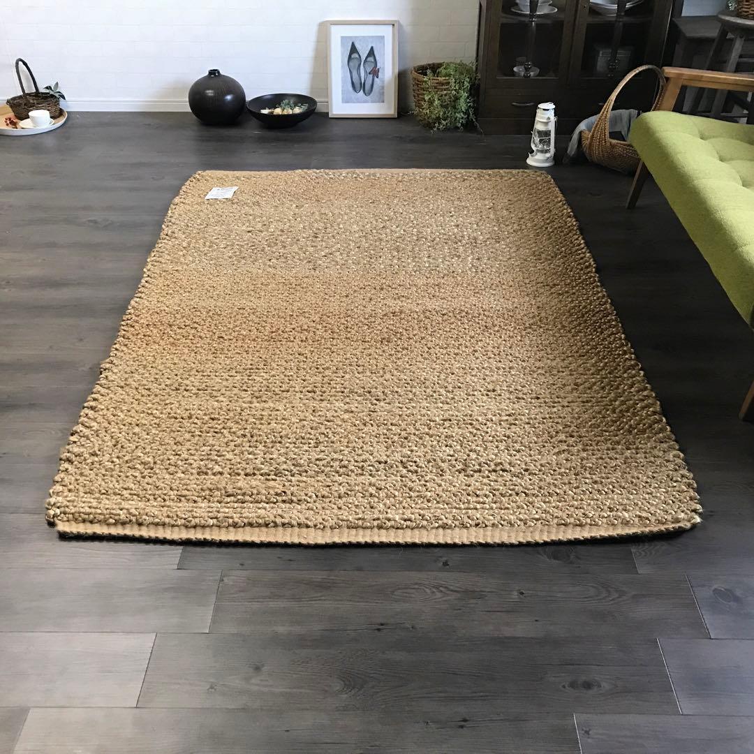 143x204cm ラグ ラグマット 麻 ジュート 夏用 天然素材 アジアン