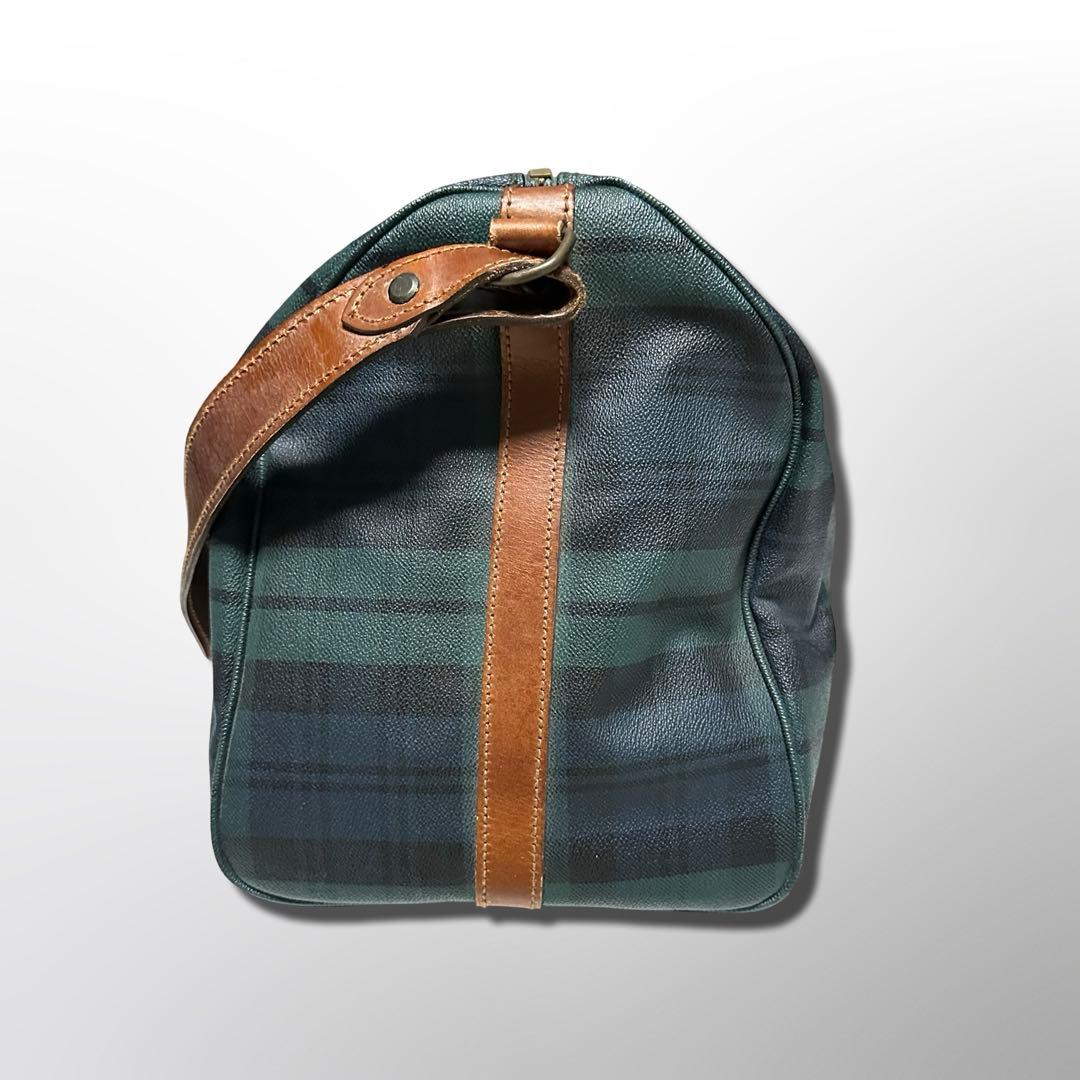 さ*様 ラルフローレン レザーPVC 2way ブラックウォッチ 大容量ボストン