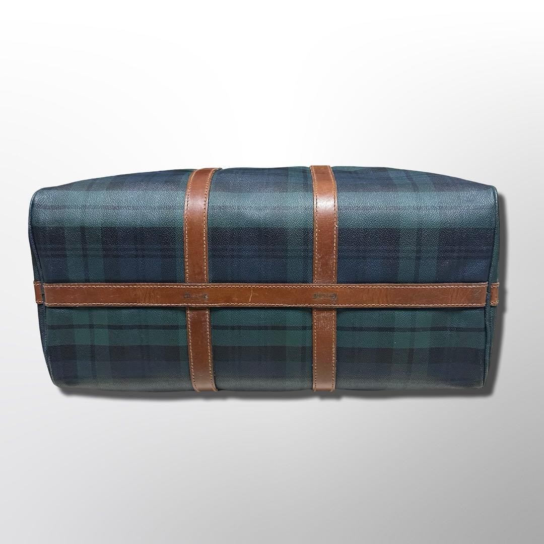 さ*様 ラルフローレン レザーPVC 2way ブラックウォッチ 大容量ボストン