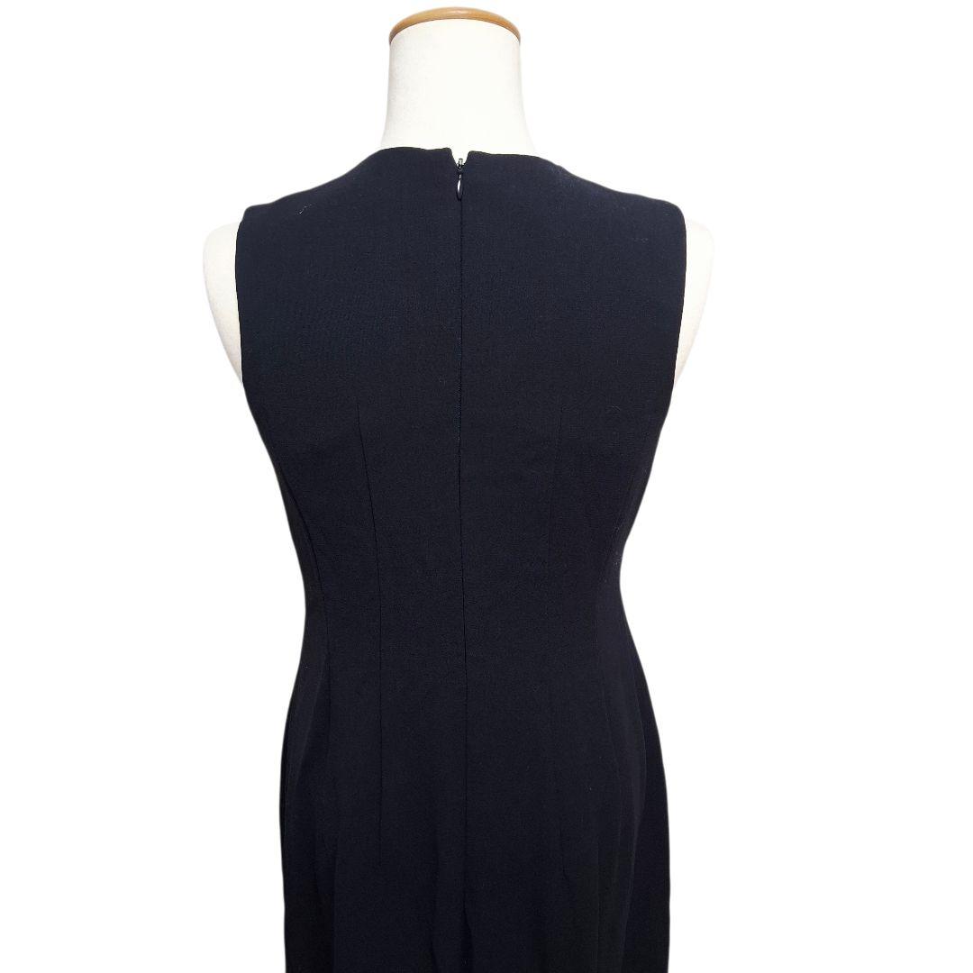 フォクシー　ロングワンピース　ノースリーブ　40 ウール　ブラック