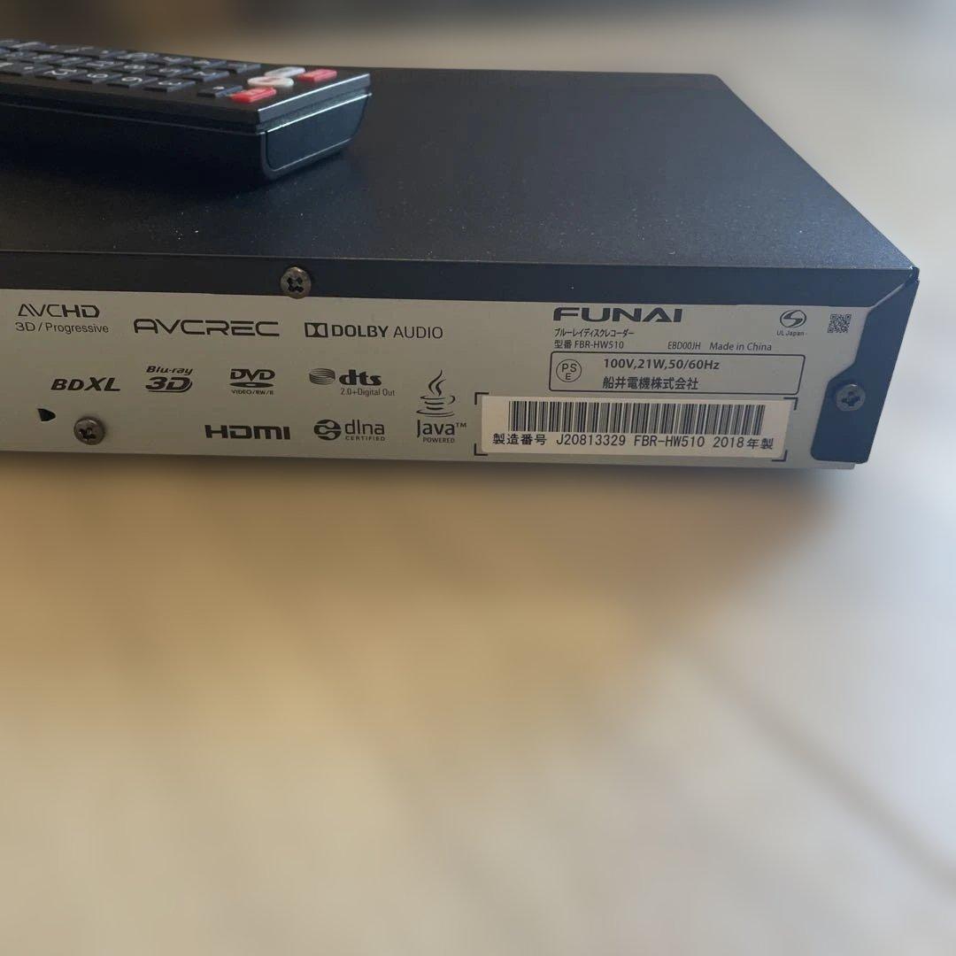 フナイ　ブルーレイレコーダー FBR-HW510