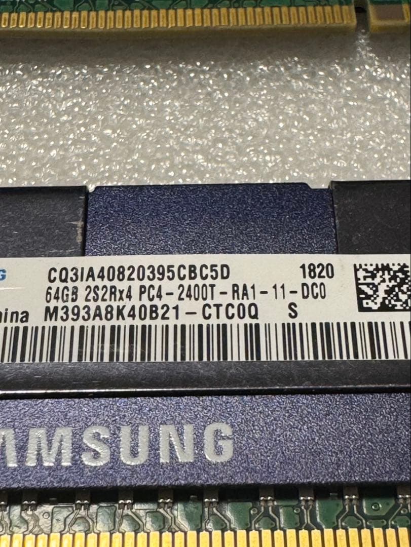 SAMSUNG64GB2SR×4 PC4-2400T-RA1-11-DCO 3枚