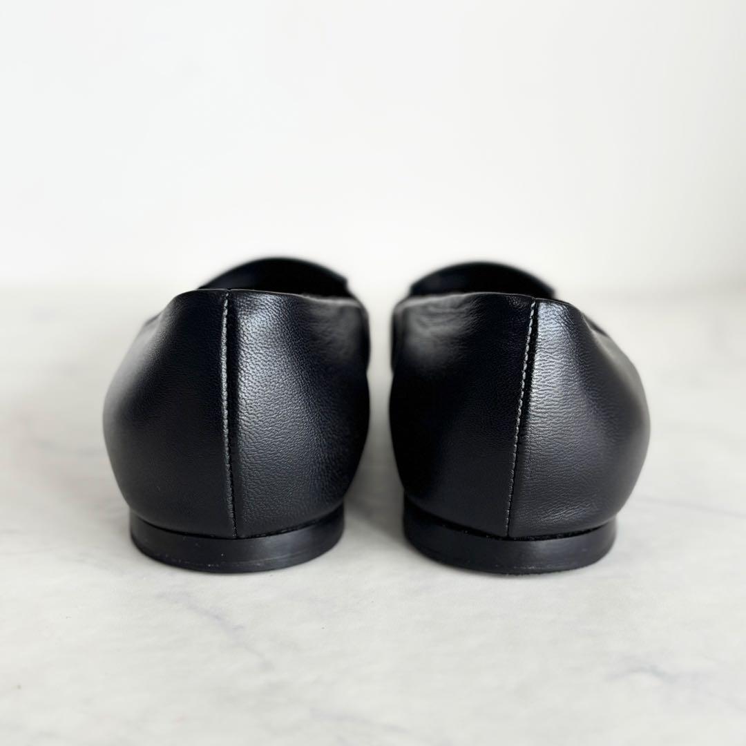 セルジオロッシ 36 SR1 バレリーナ フラットパンプス レザー ブラック