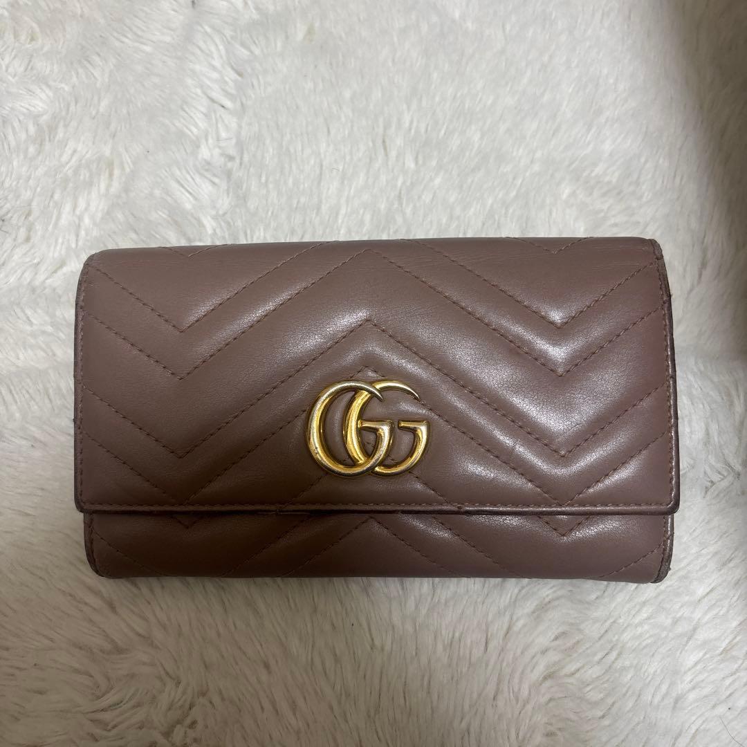 GUCCI ブラウン 長財布 GGロゴ