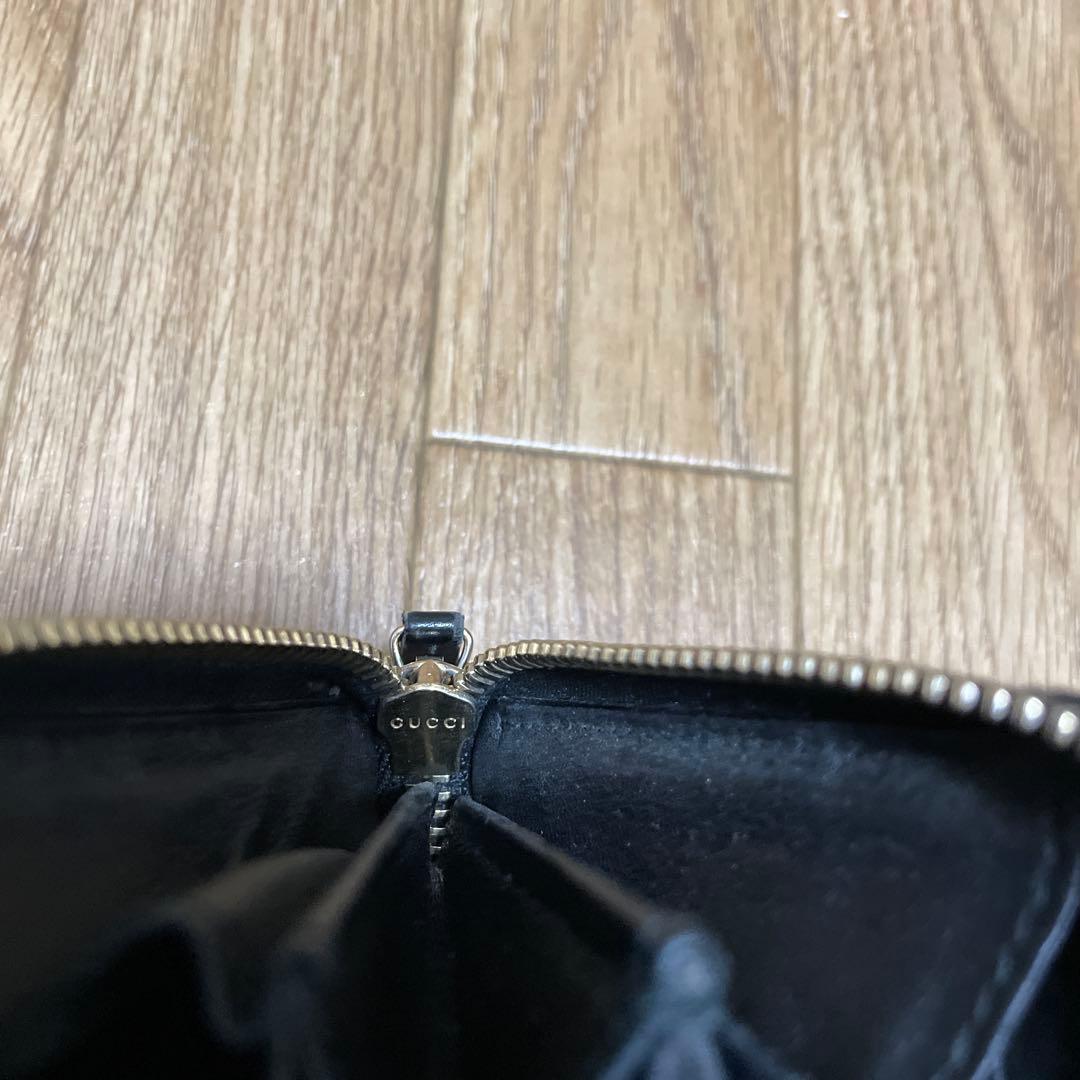 GUCCI グッチ ラウンドファスナー インターロッキング 長財布 ブラック