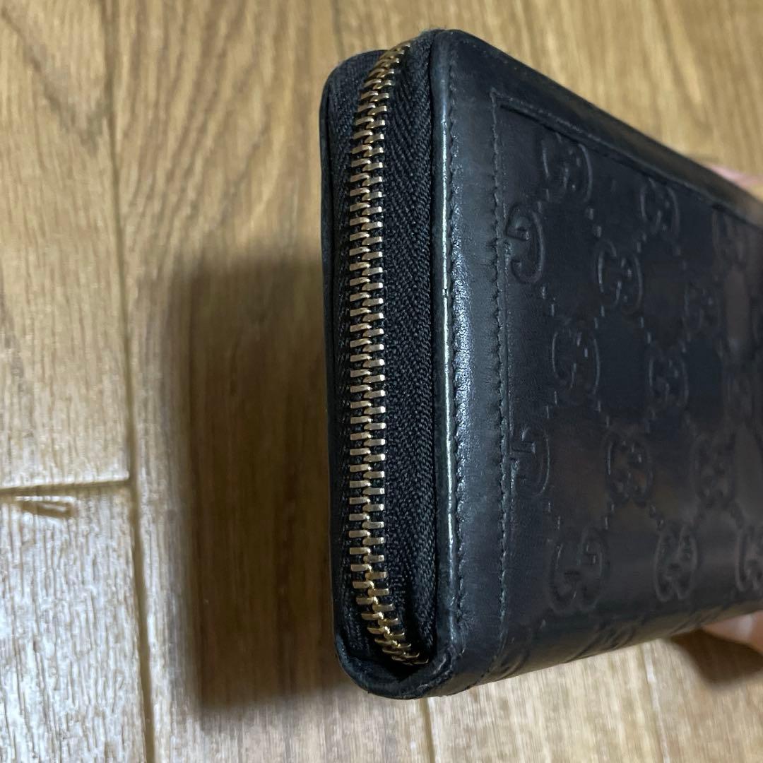 GUCCI グッチ ラウンドファスナー インターロッキング 長財布 ブラック